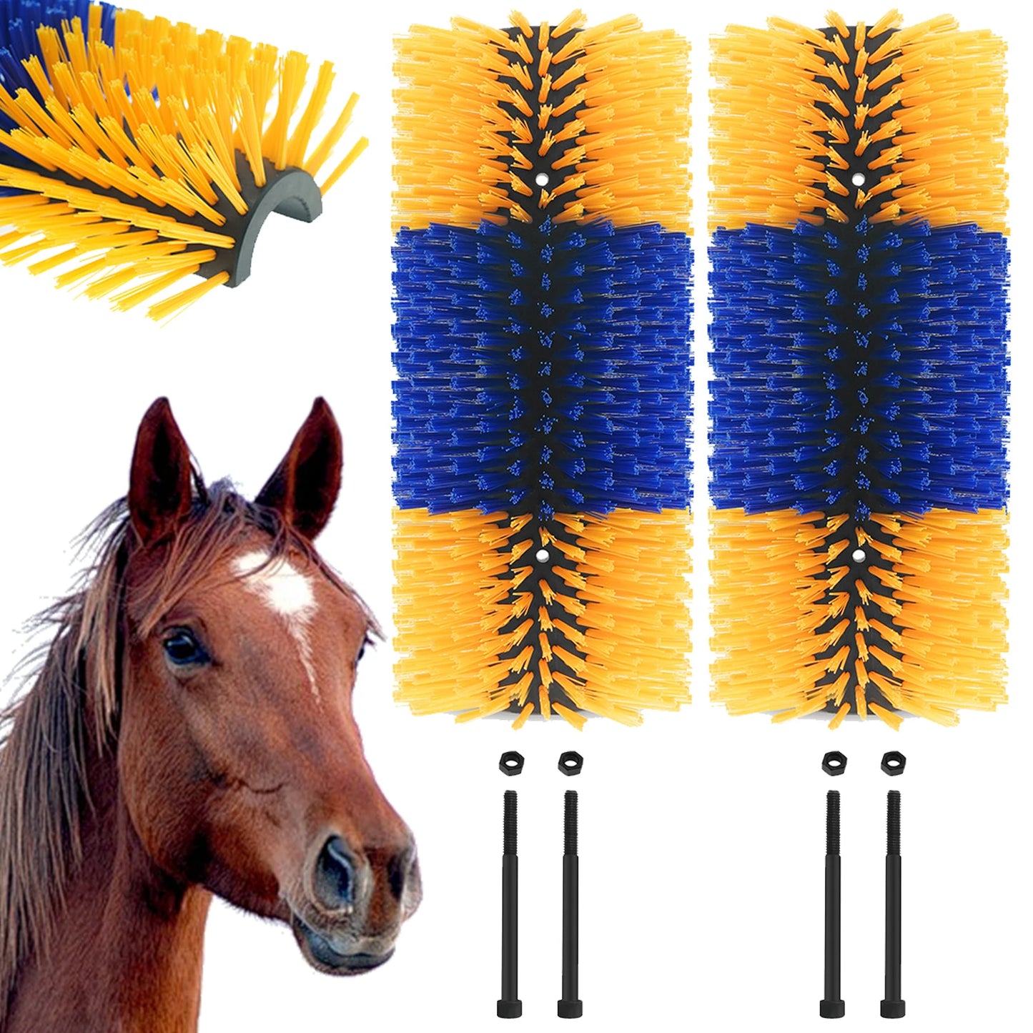 TWISTER.CK Livestock Scratch Brush Kit for Horse and Cattle