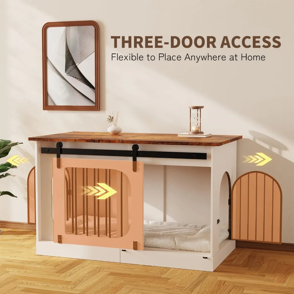 DAFIFY Dog Kennel Furniture With Cushion For Indoor Use