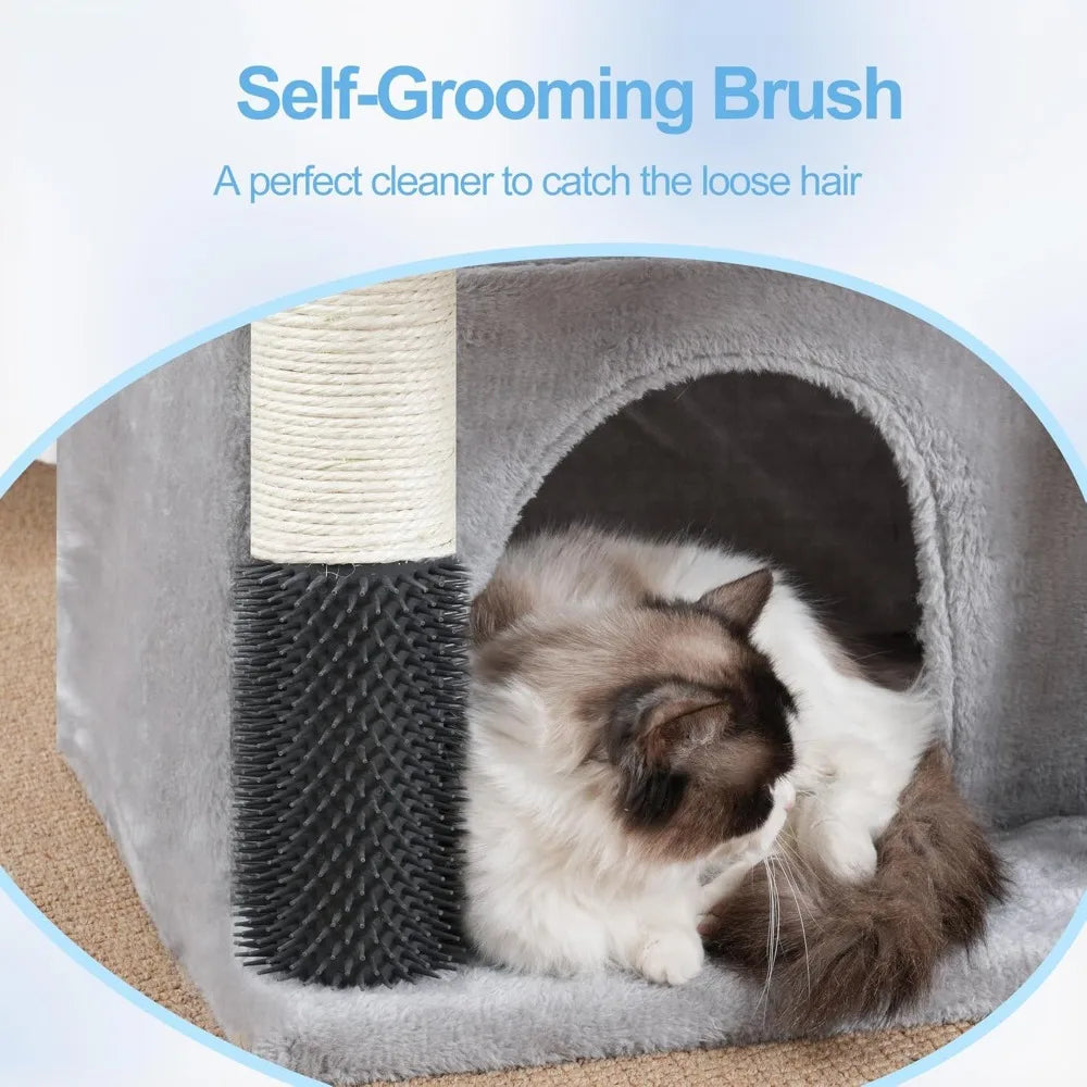 Cat Tree Tower With Platform Condo Hammocks And Brush
