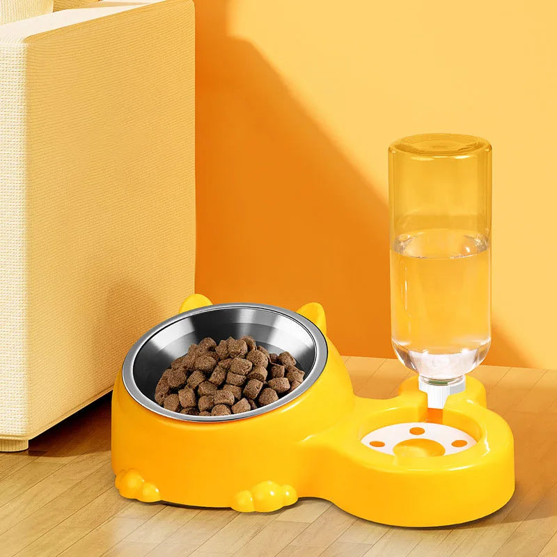 2-In-1 Pet Bowl Food And Water Anti Spill Feeding Bowl