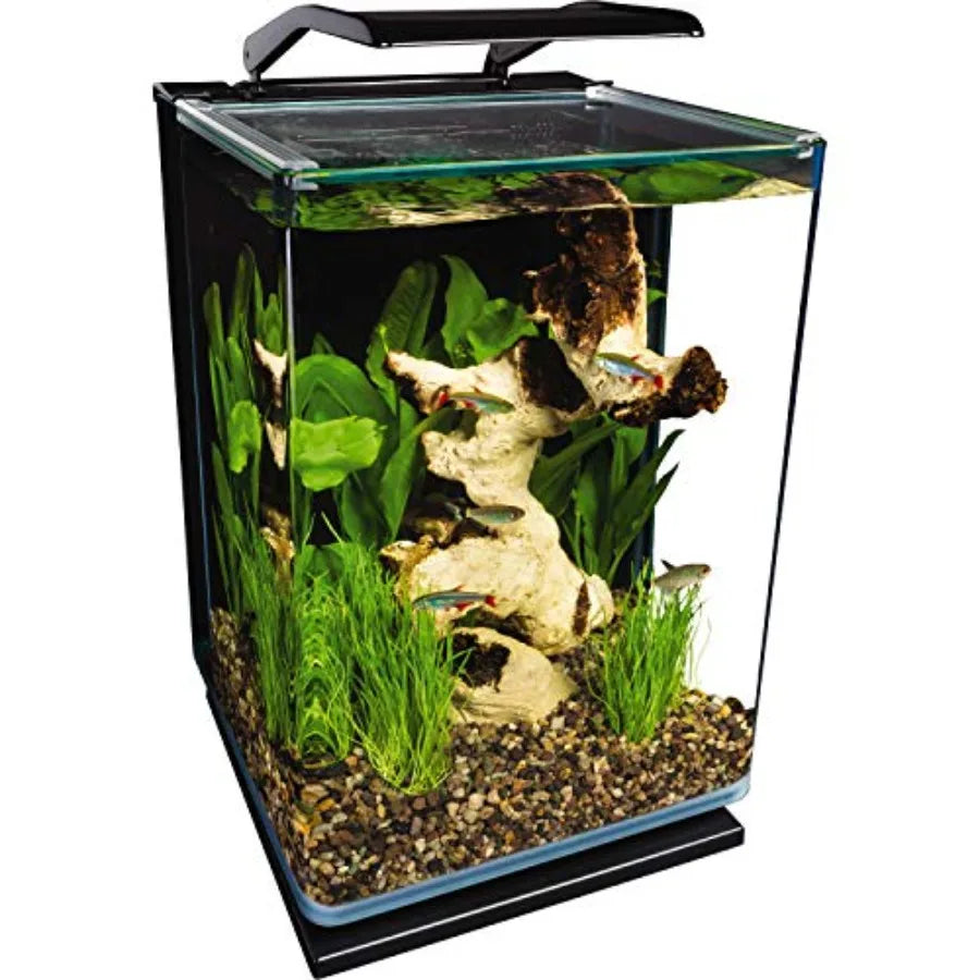 Hign-concerned Portrait Glass LED Aquarium Kit With Hidden Filtration