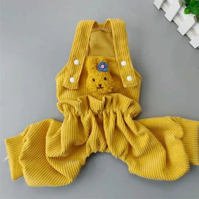 Cute Dog Jumpsuit With Straps Breathable Polyester For Pets