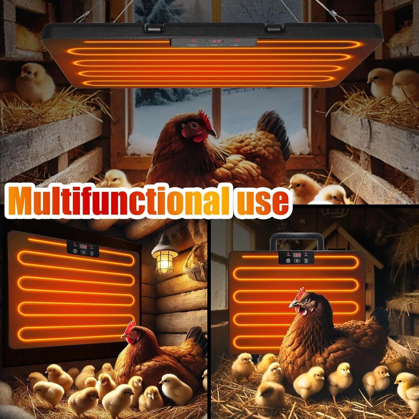 Universal Poultry Heater Thermostatic Panel For Farm Use Adjustable Temperature