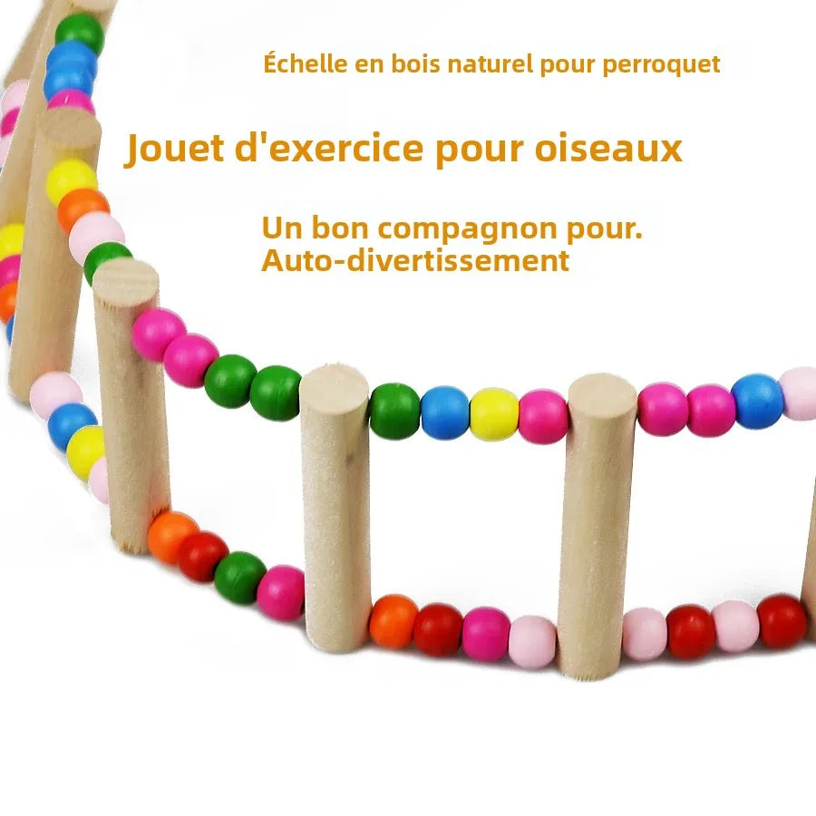 Art lalic Bird Ladder Swing Toy Wood Bridge for Parrots