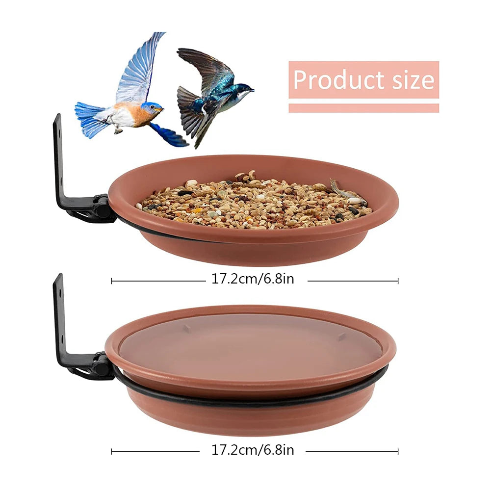 Shunmaii Hanging Bird Feeder Bowl For Balcony Railing Garden
