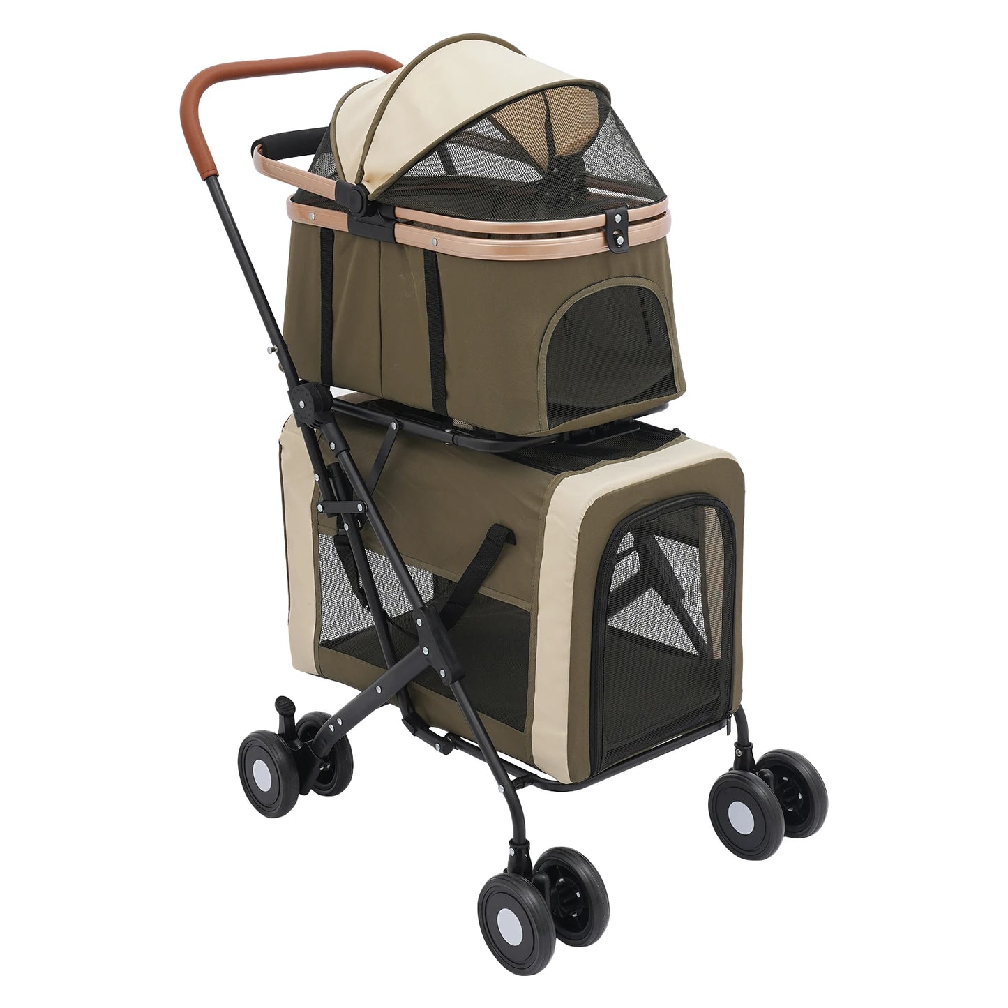 Bymaocar Foldable Pet Stroller For Small And Medium Pets Sunshade