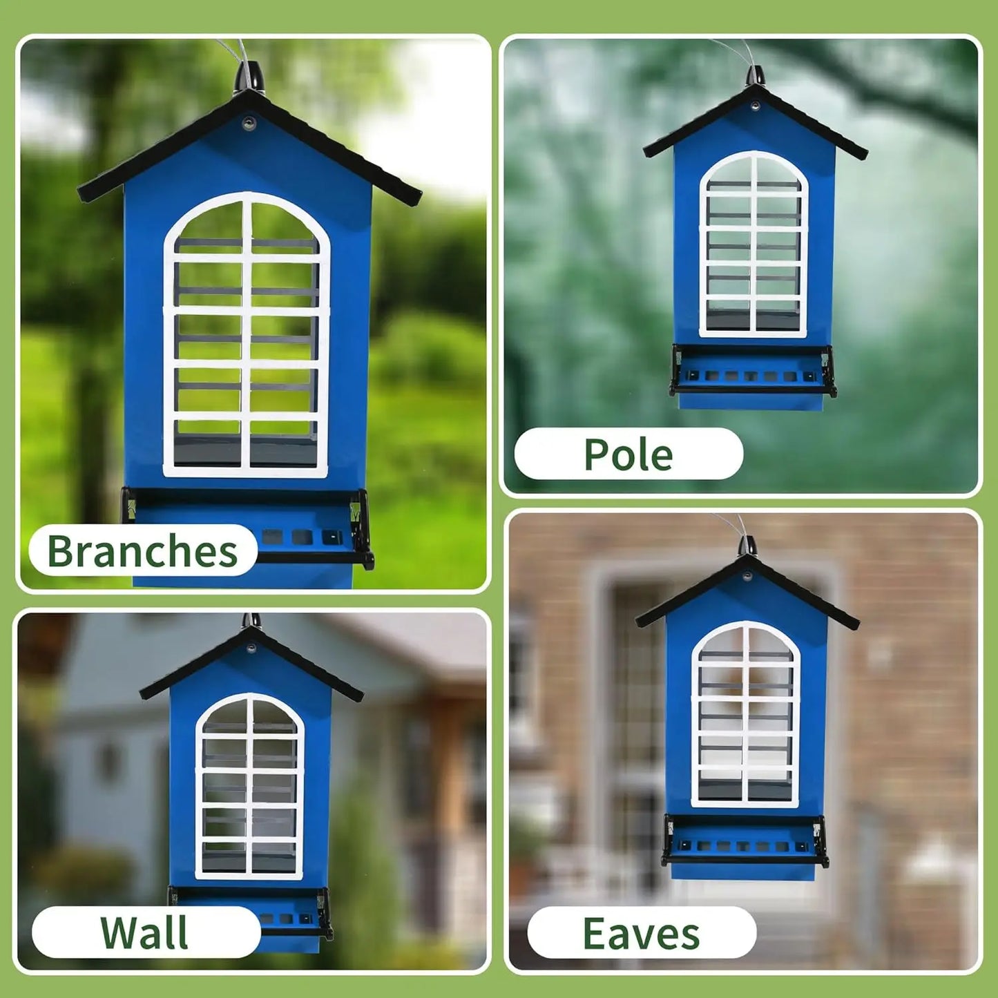 Squirrel Proof Metal Hanging Bird Feeder With Weight-Activated Perches