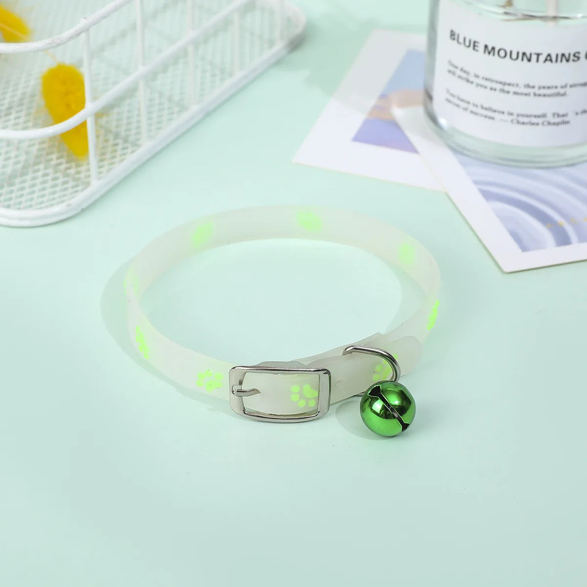 Luminous Silicone Cat Necklace Glow Collar With Bell