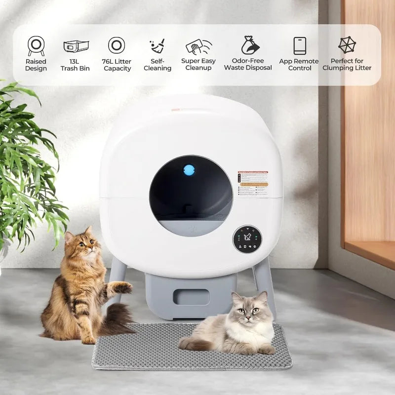Lunapurr Automatic Self Cleaning Litter Box For Multiple Cats