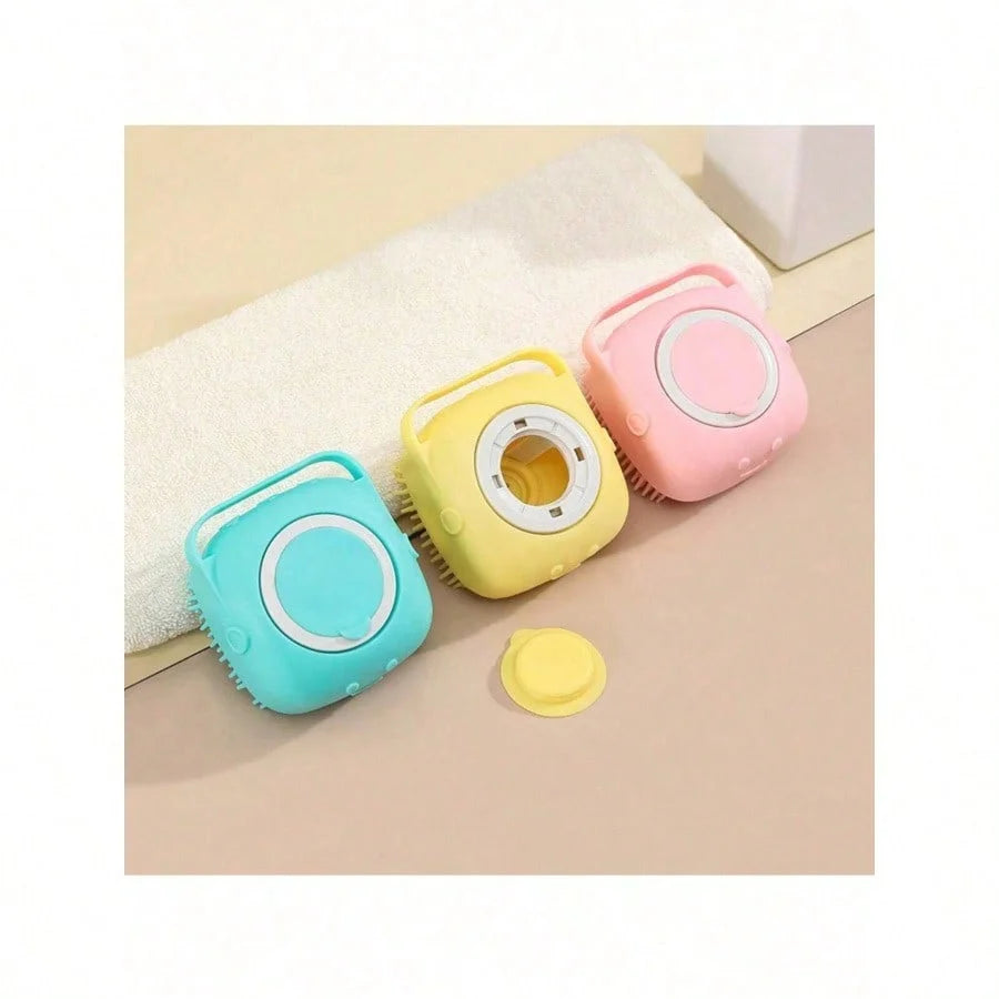 Silicone Pet Shampoo Brush With Dispenser For Dogs And Cats