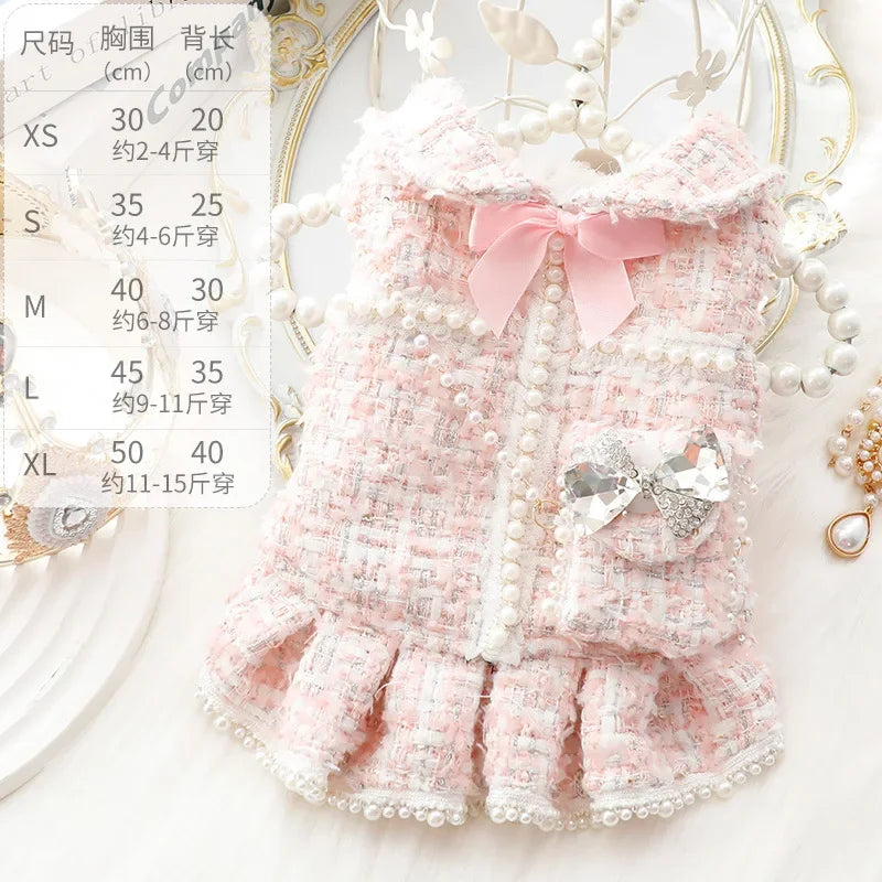 Winter Dog Dress Backpack Princess Style Fashion Outfit