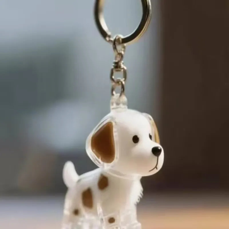 Cute Dog Hair Storage Keychain Plastic Transparent Fur Box