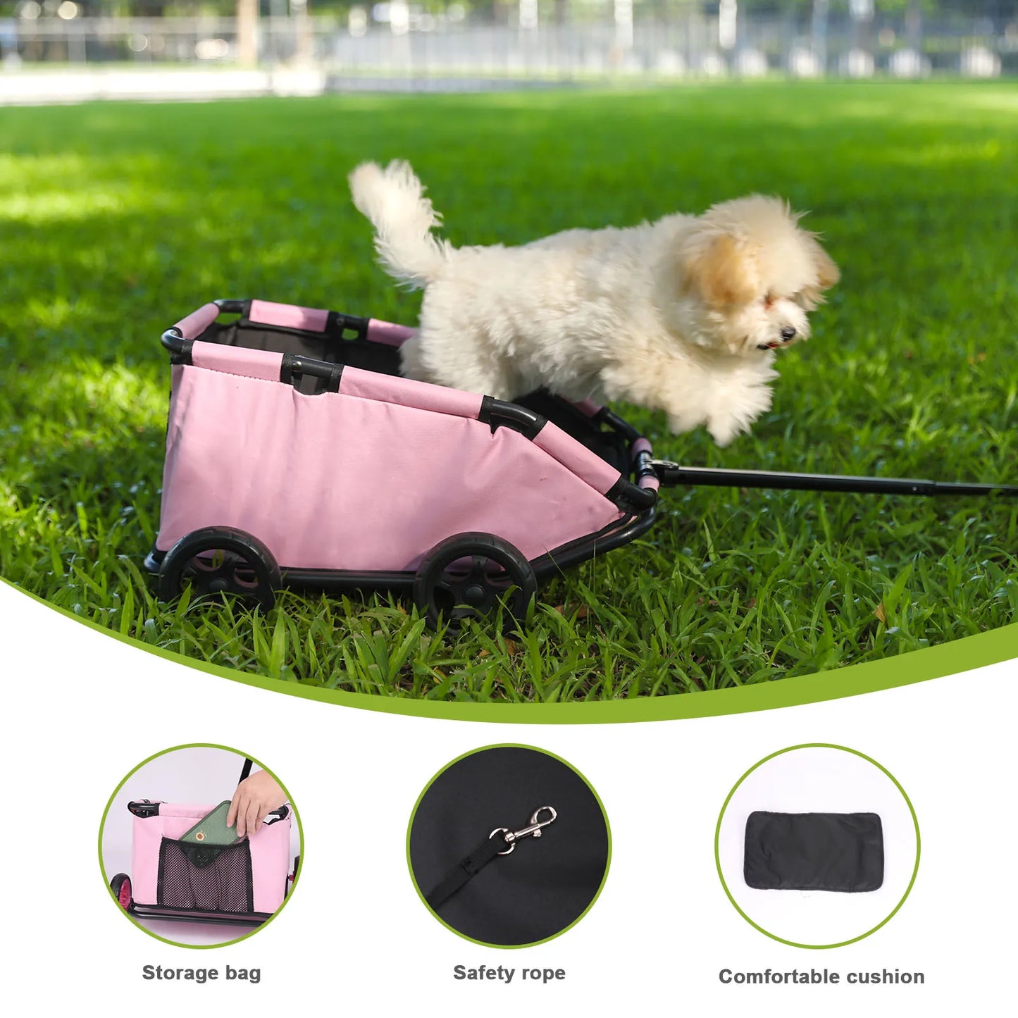 Pet Cart Four Wheels Folding Dog Stroller Lightweight