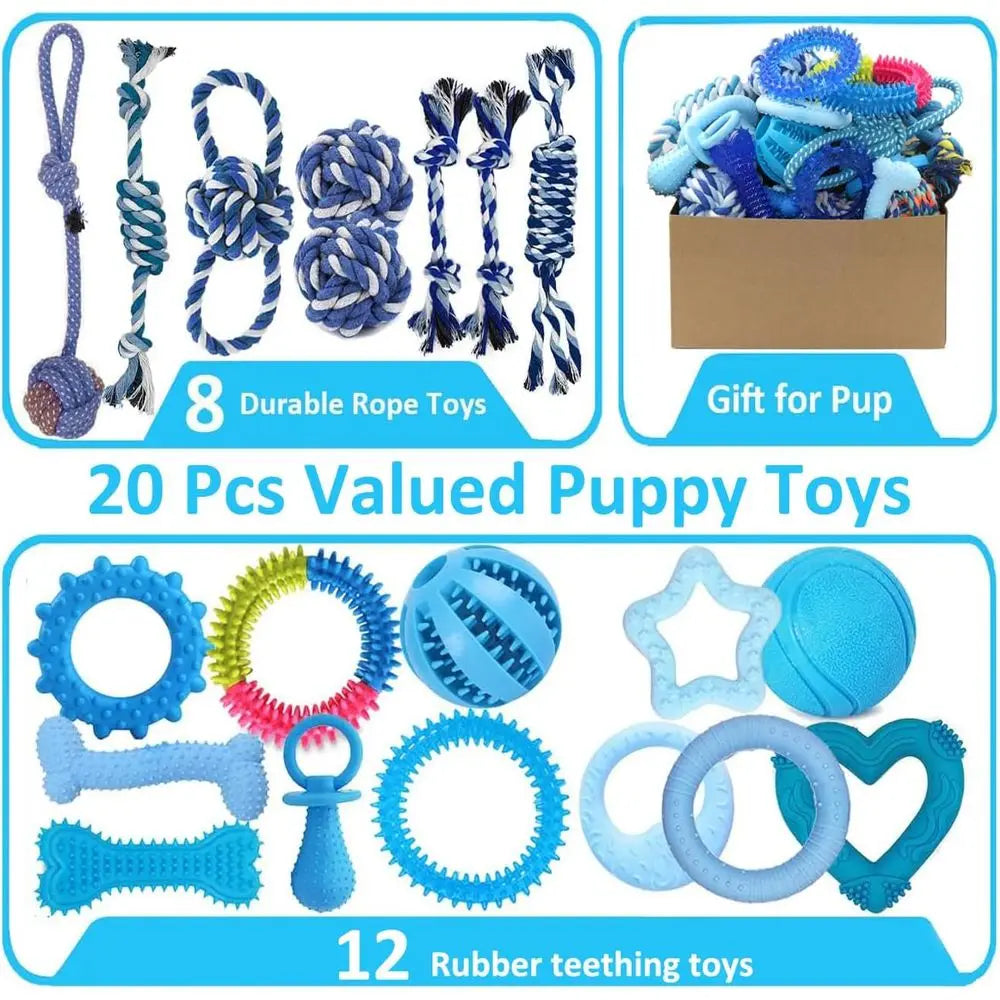 Puppy Chew Toys Bundle For Small Dogs 20 Pack Rubber