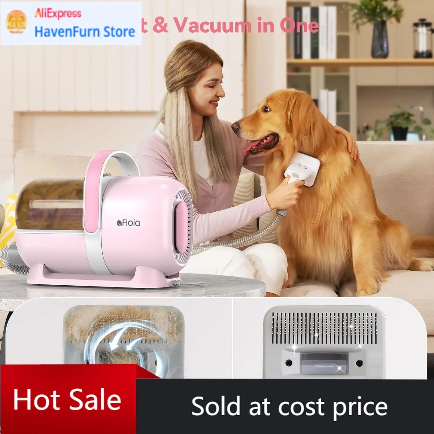 6 in 1 Dog GroomingKit Pro Pet Vacuum for Shedding
