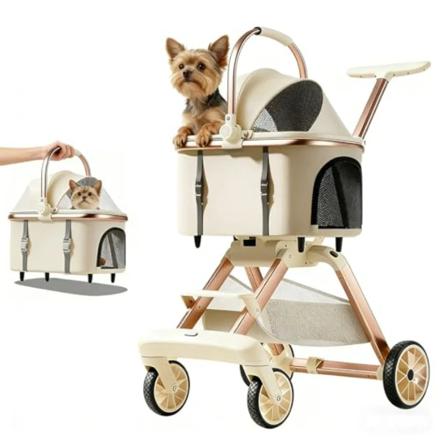 All-Terrain Pet Stroller Lightweight Carrier for Small Medium Dogs Cats