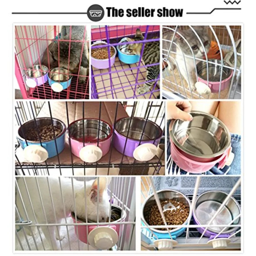 Removable Stainless Steel Dog Bowl For Water And Food Pets