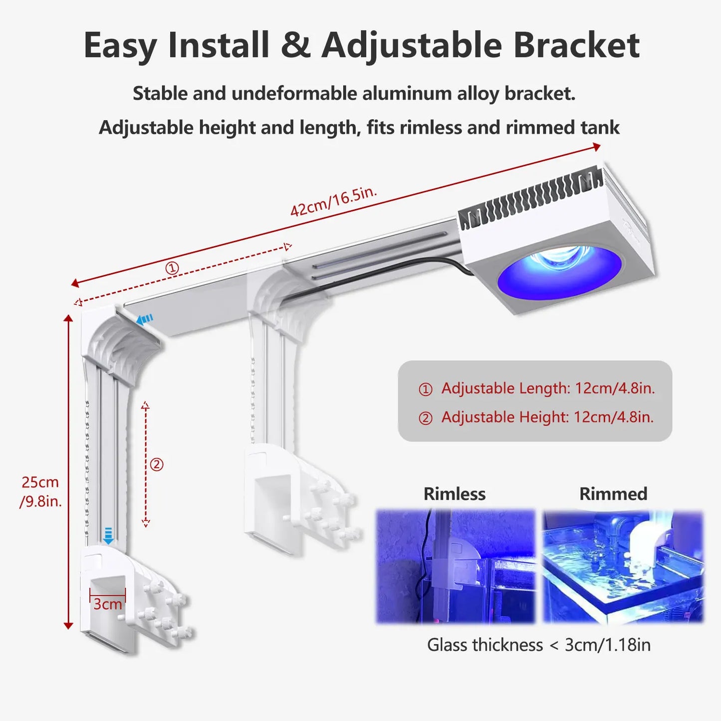 PopBloom WiFi Aquarium LED Light Full Spectrum Reef Tank