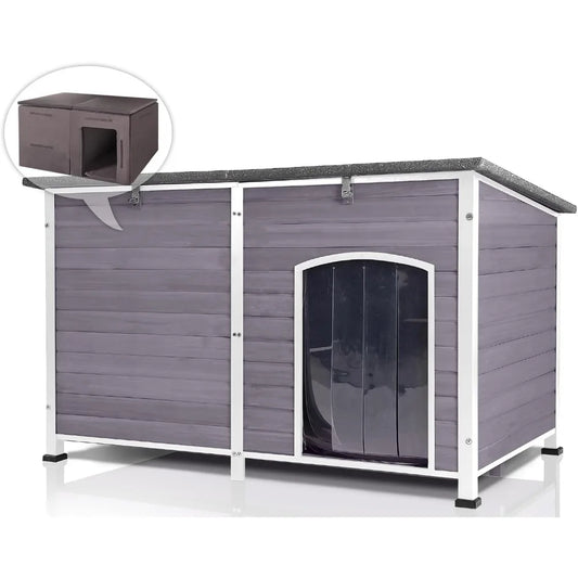 Insulated Outdoor Dog House With Waterproof Kennel Liner