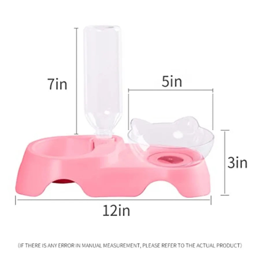 Double Dog Cat Bowls Pet Water and Food Tilted Set