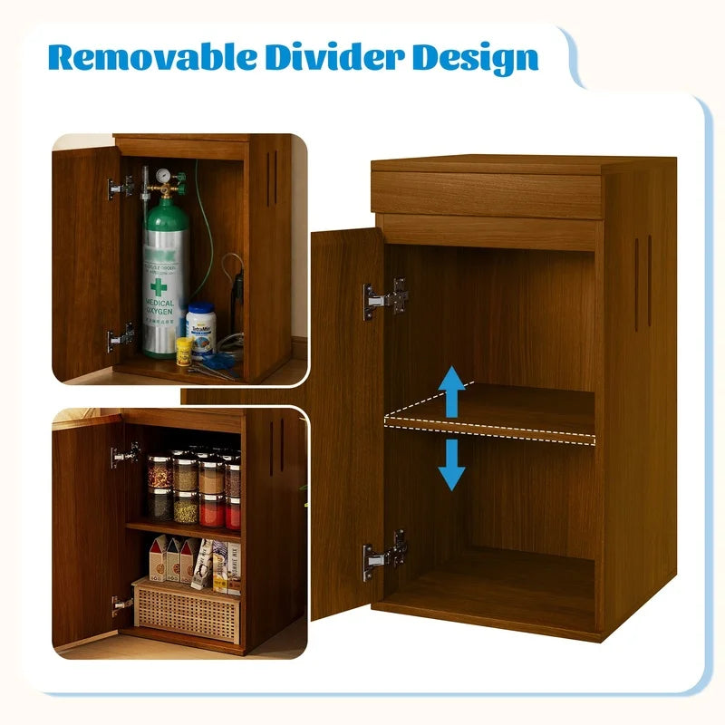 Aquarium Stand With Storage Cabinet, Adjustable Shelves And Power Outlets