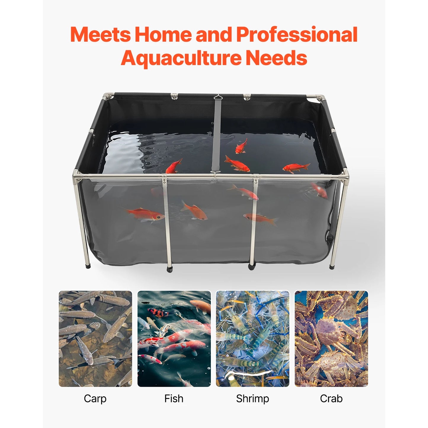 Canvas Fish Pond PVC Koi Tank With Clear Viewing Panel