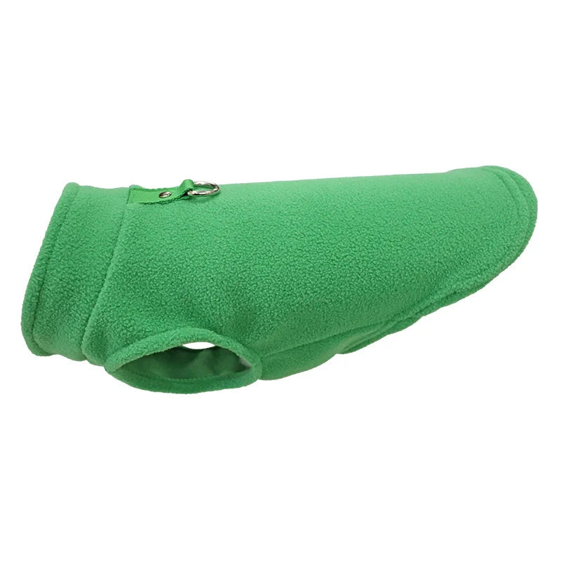 Warm Fleece Dog Coat With D-Ring For Small Dogs Cats