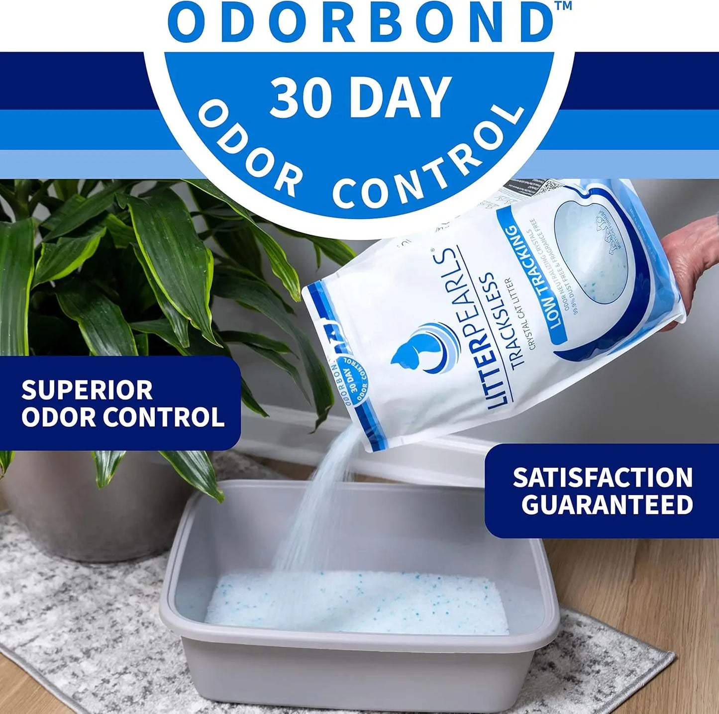 Tracksless Cat Litter Pearls With Odor Control Crystals
