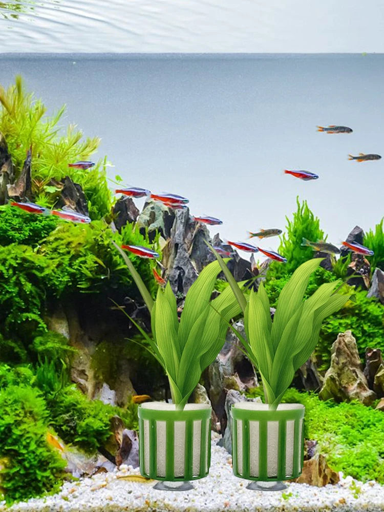 APWIKOGERH Aquarium Plant Fixing Pots Anti Floating Kit