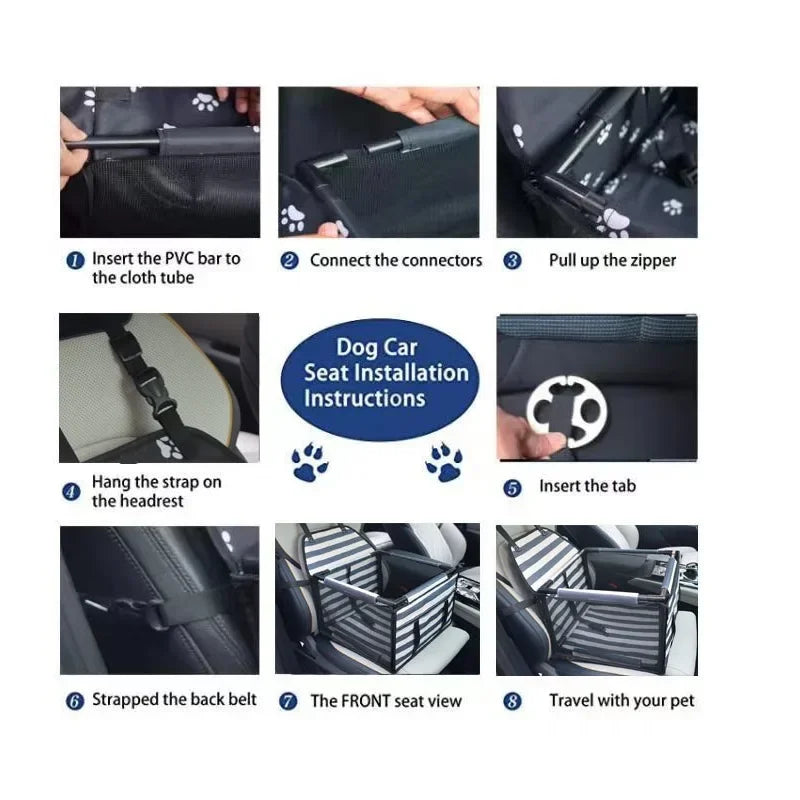 Travel Dog Car Seat Cover Hammock Waterproof Protector for Dogs