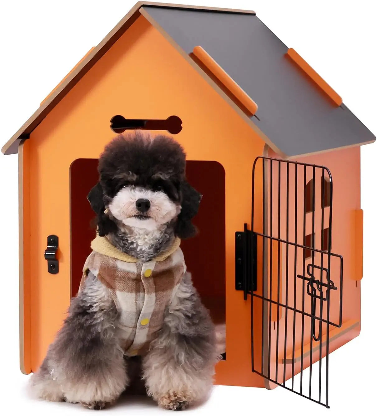 High-concerned Wooden Indoor Dog House For Pets With Roof