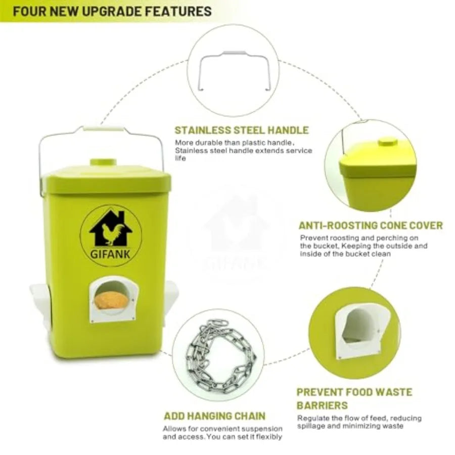 Chicken Feeder And Waterer Set Automatic No Waste Hanging Poultry Kit