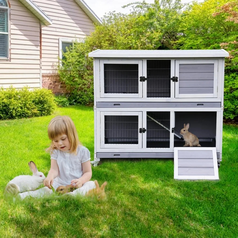 Gap Folding Rabbit Hutch Indoor Outdoor Easy Setup Cage