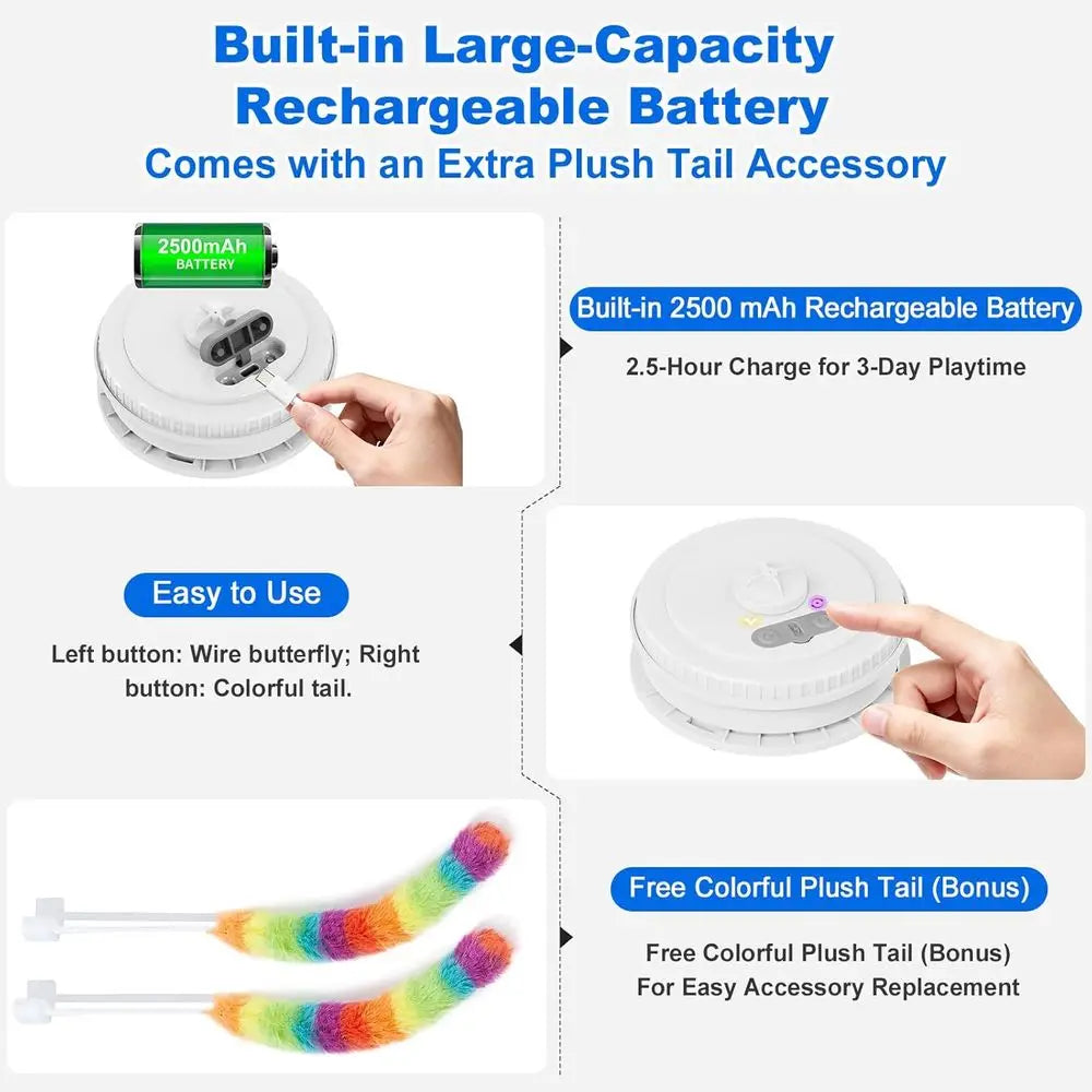 Dual Interactive Indoor Cat Toy With Rechargeable Touch and Seek