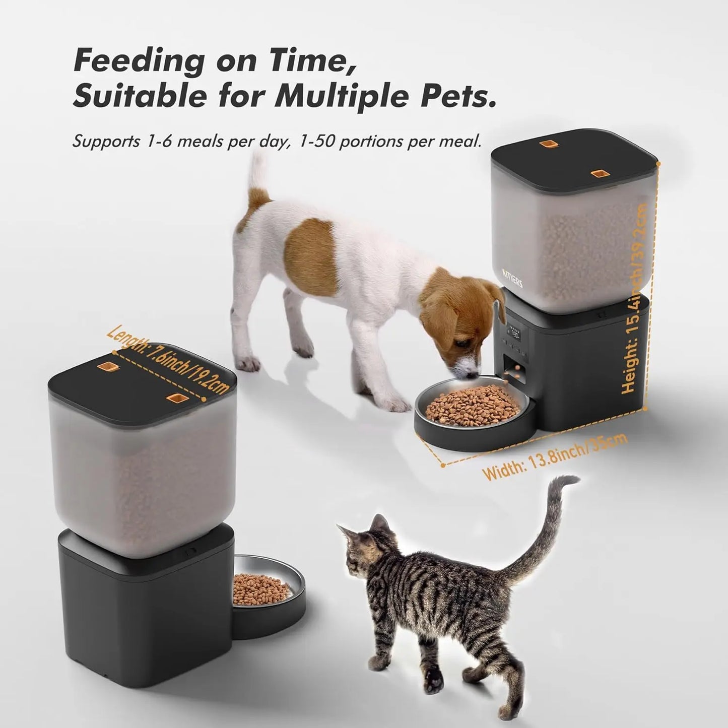 Nityers Automatic Pet Feeder With Timed Dispenser And Voice Recorder