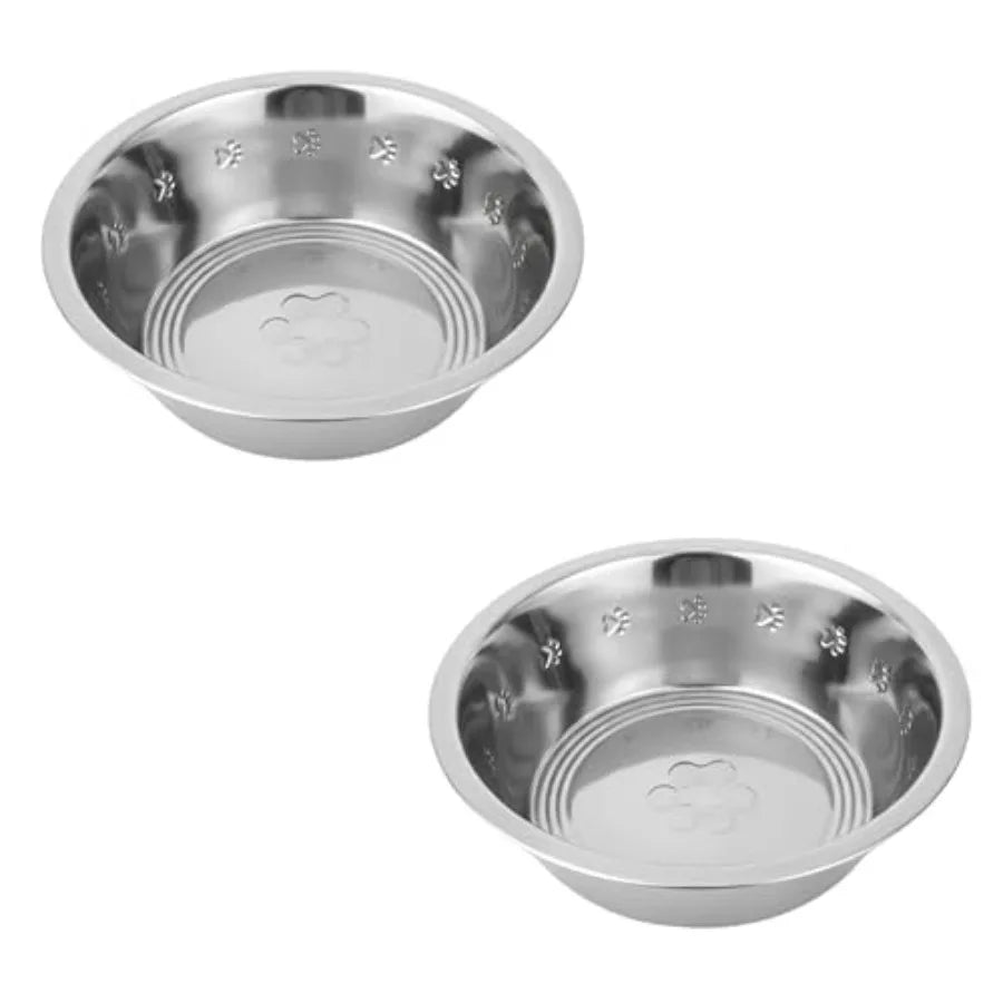 Pet Feeder Stainless Steel Dog Bowls 2-Pack for Raised Feeders