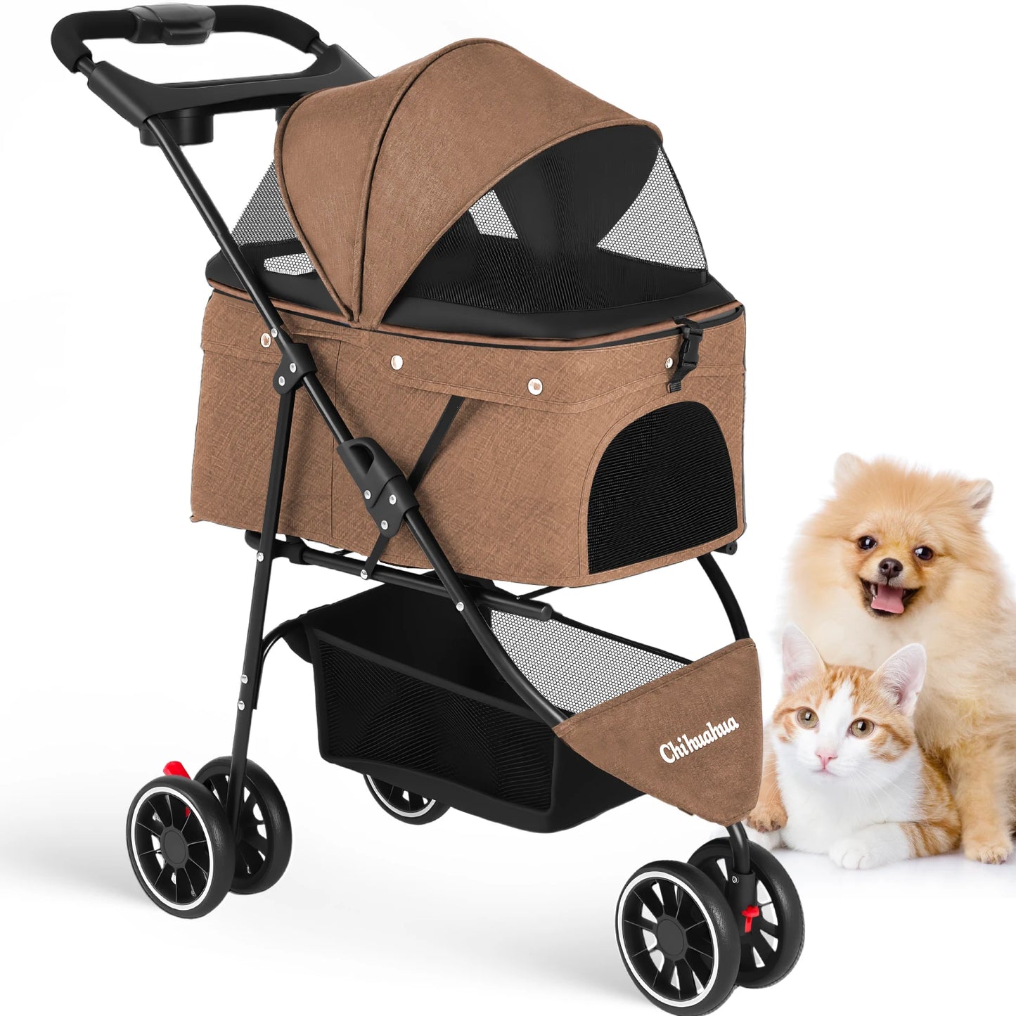 Chihuahua Pet Stroller For Small Dogs And Cats Foldable