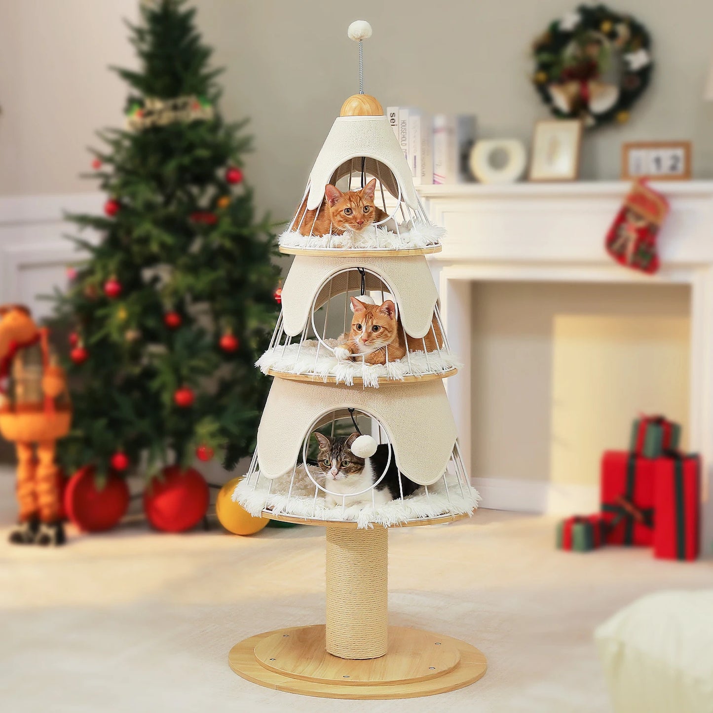 PAWZ Road Christmas Cat Tree Modern Tower With Scratch Post