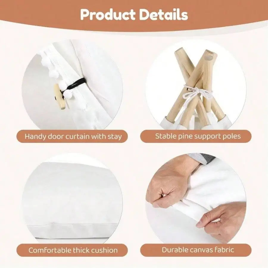 Hign-concerned Pet Teepee Indoor Tent With Cushioned Blackboard