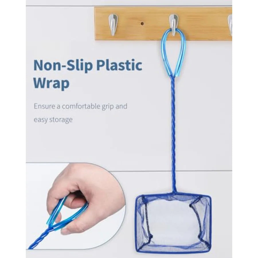 Fish Tank Net With Braided Metal Handle And Nylon Mesh
