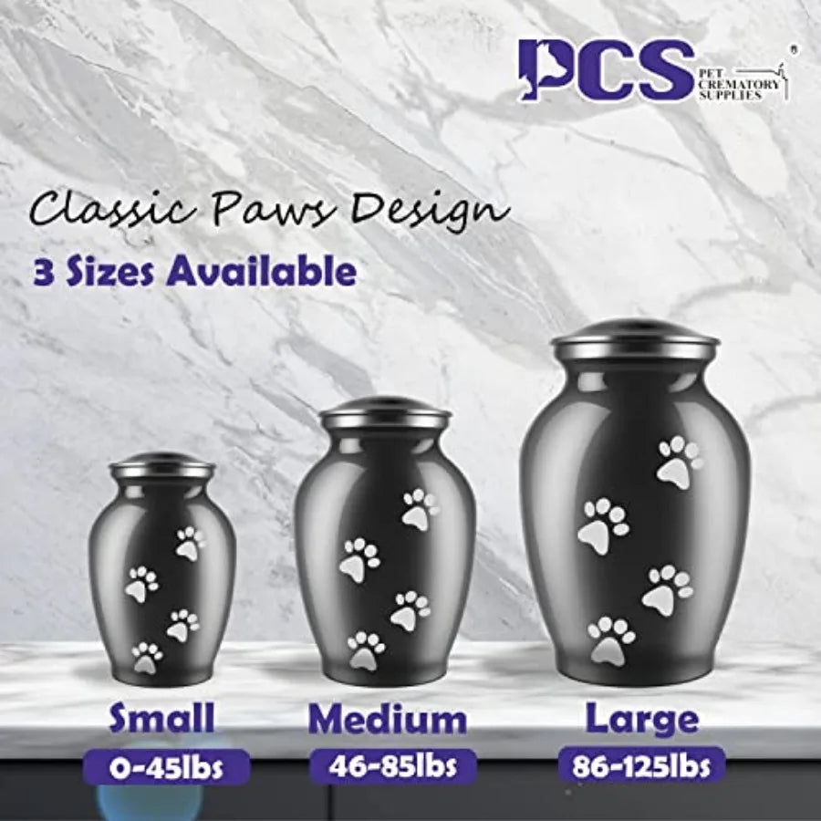 Memorial Pet Cremation Urn For Dogs And Cats Paws Engraved