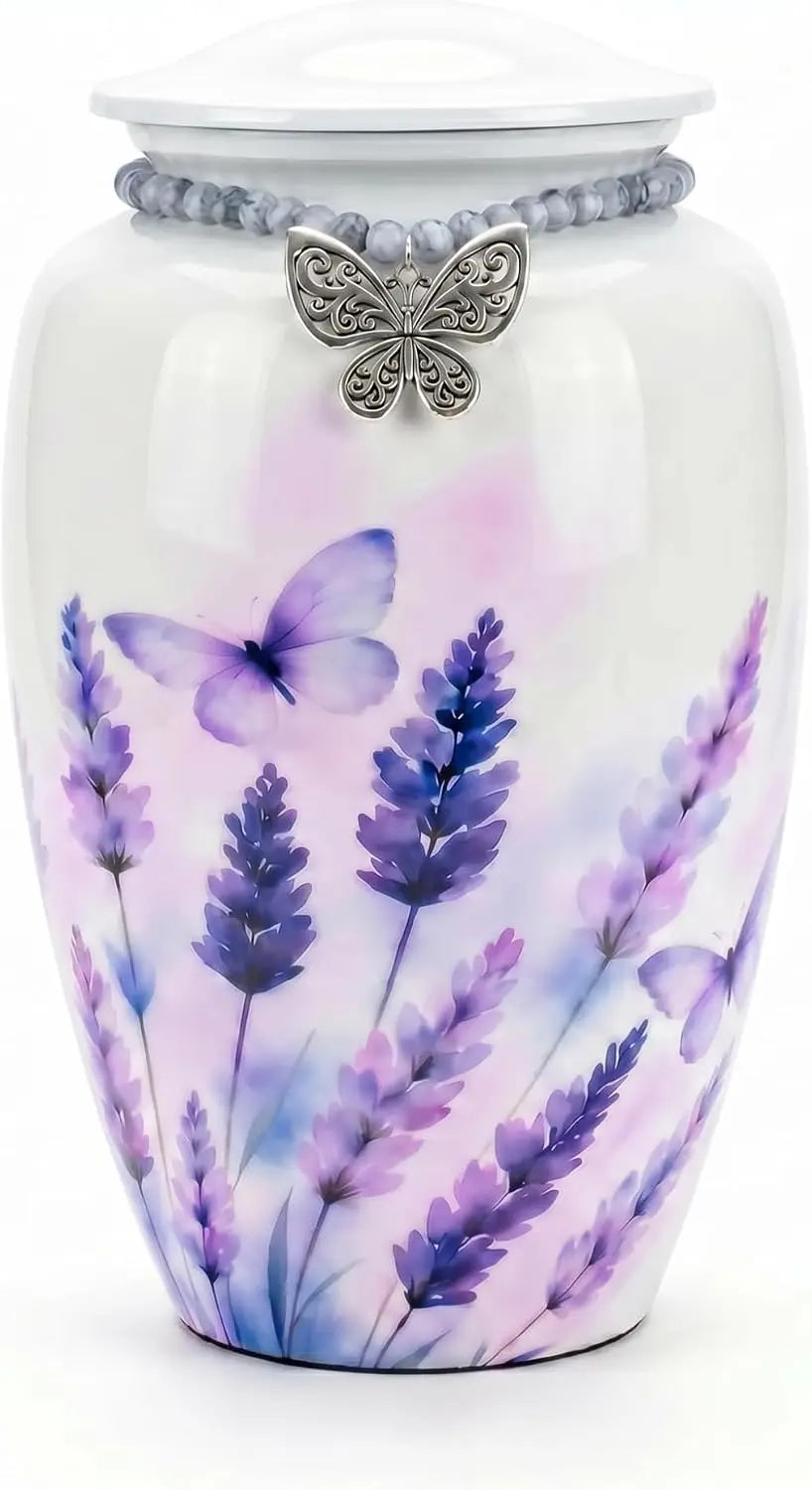 Butterfly Metal Cremation Urn for Women with Memorial Charm Ashes