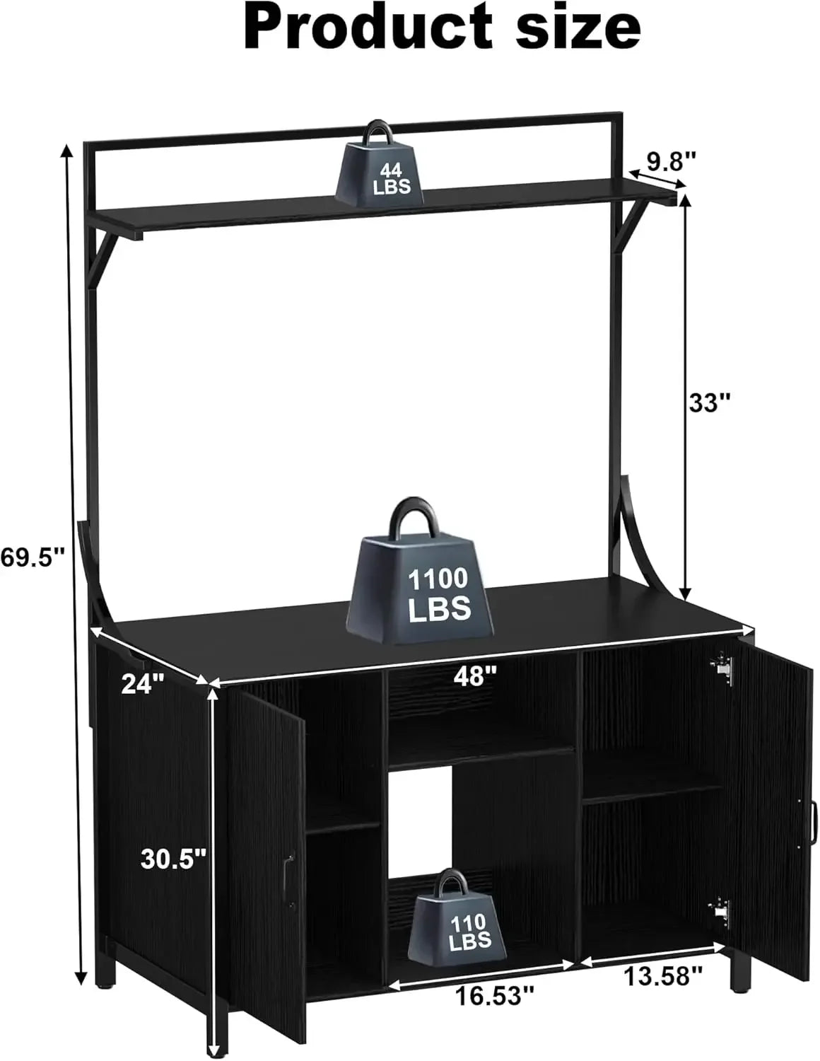 XMSJ Reptile Tank Stand Terrarium Cabinet for Accessories StorageSolutions Organization