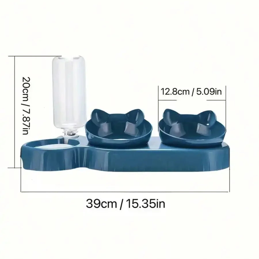 Triple Cat Bowls 3 in 1 Raised Premium Feeding Station