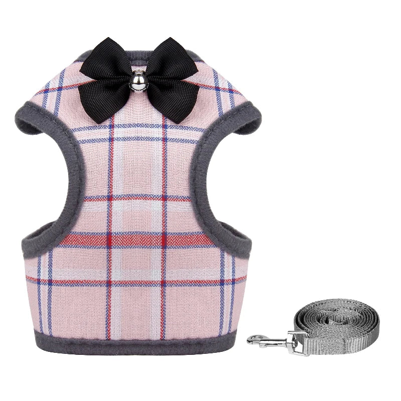 XLeiPet Gentleman Rabbit Cat Vest Harness With Bow Tie Leash