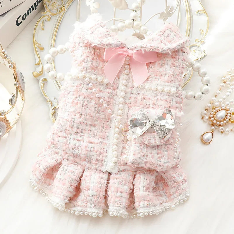 Winter Dog Dress Backpack Princess Style Fashion Outfit