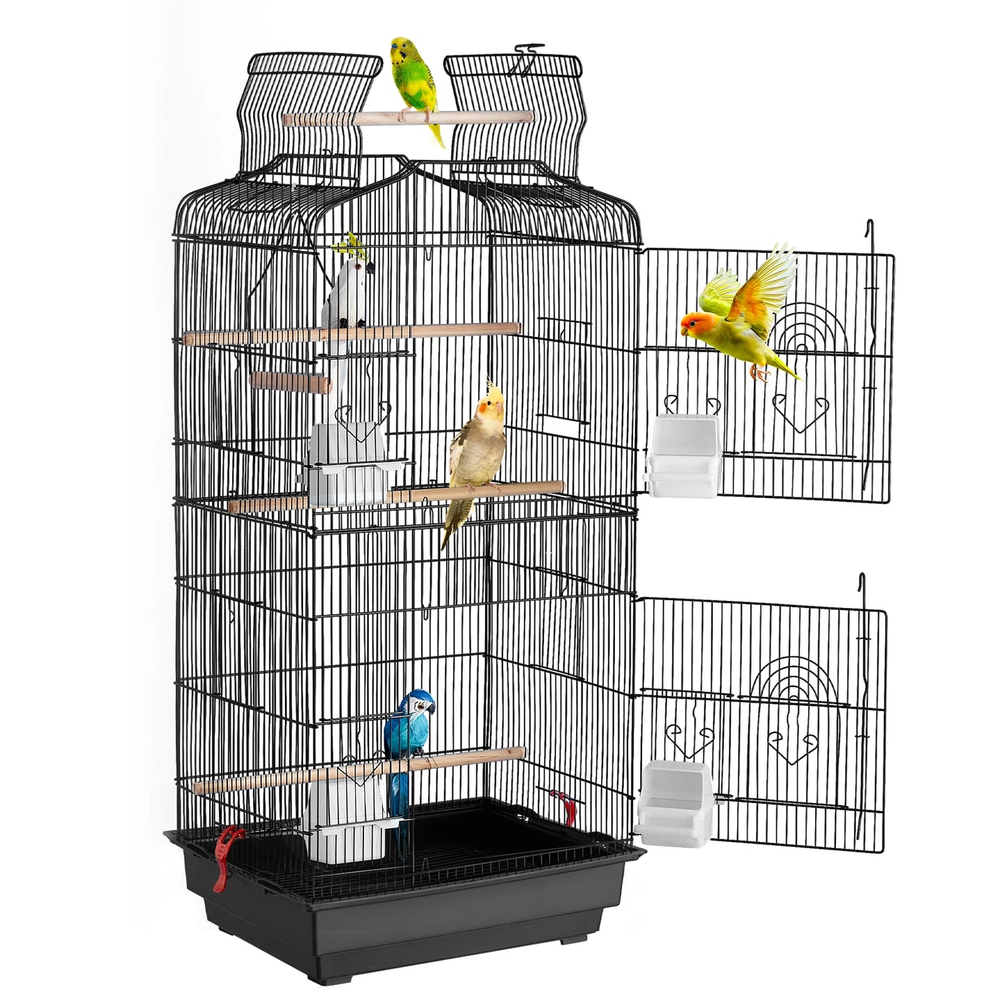 Open Top Large Parrot Bird Cage With Swing And Perch