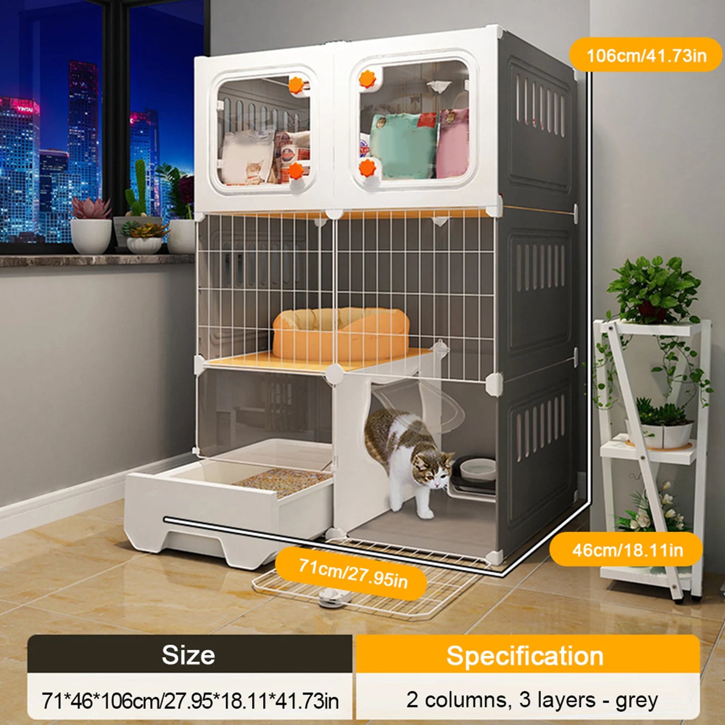 Indoor Cat Crate Catio With Bed DIY Metal Wire Kennel