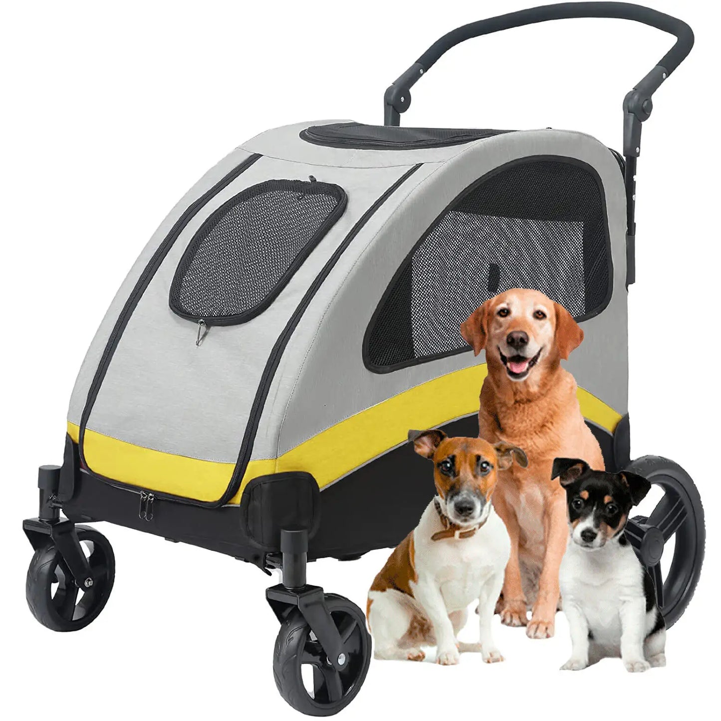 Dog Stroller Four Wheel Pet Jogger Wagon Foldable Cart