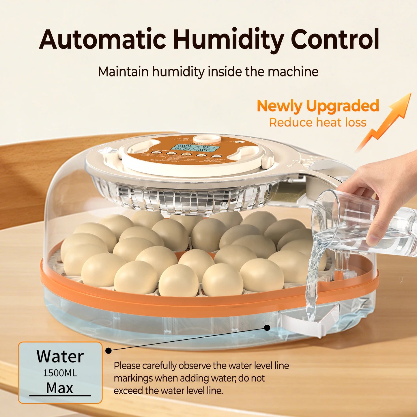 26 Egg Incubator With Automatic Turning Temperature Humidity Control LED Candler